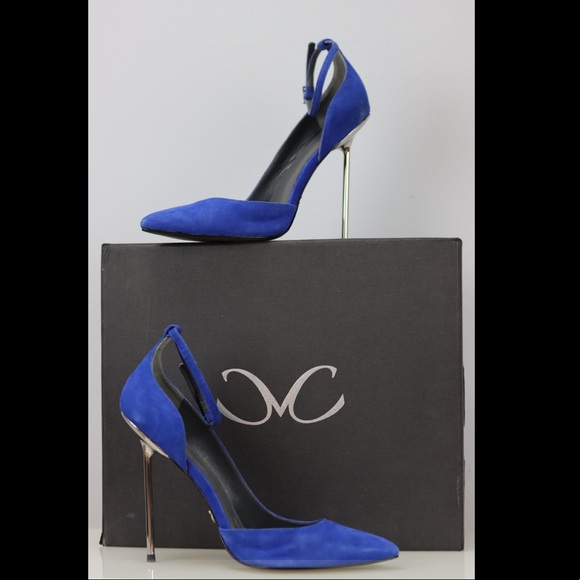 Monika Chiang Blue Suede Ankle Strap D’Orsay Pump - Picture 2 of 4